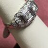 Antique Platinum Ring Circa 1940s Style Retro - Image 4