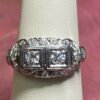 Antique Platinum Ring Circa 1940s Style Retro